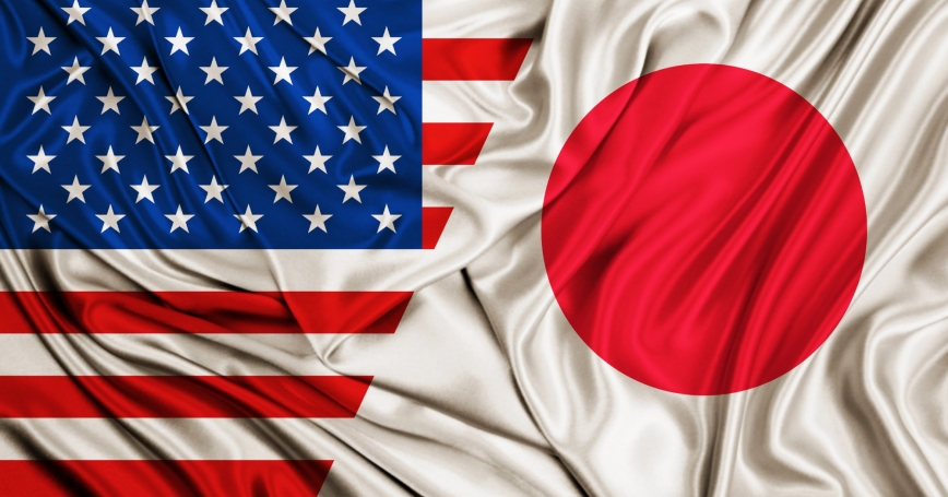 Флаги США и Японии 